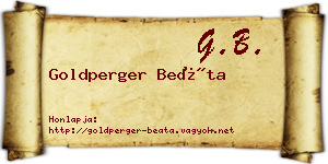 Goldperger Beáta névjegykártya